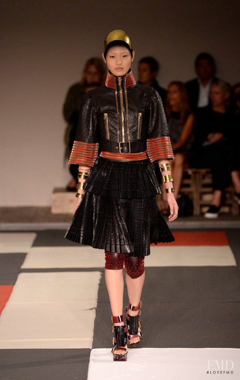 Chiharu Okunugi featured in  the Alexander McQueen fashion show for Spring/Summer 2014
