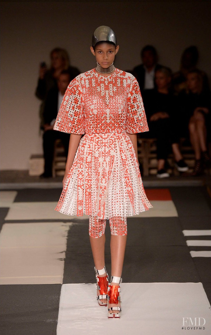 Binx Walton featured in  the Alexander McQueen fashion show for Spring/Summer 2014