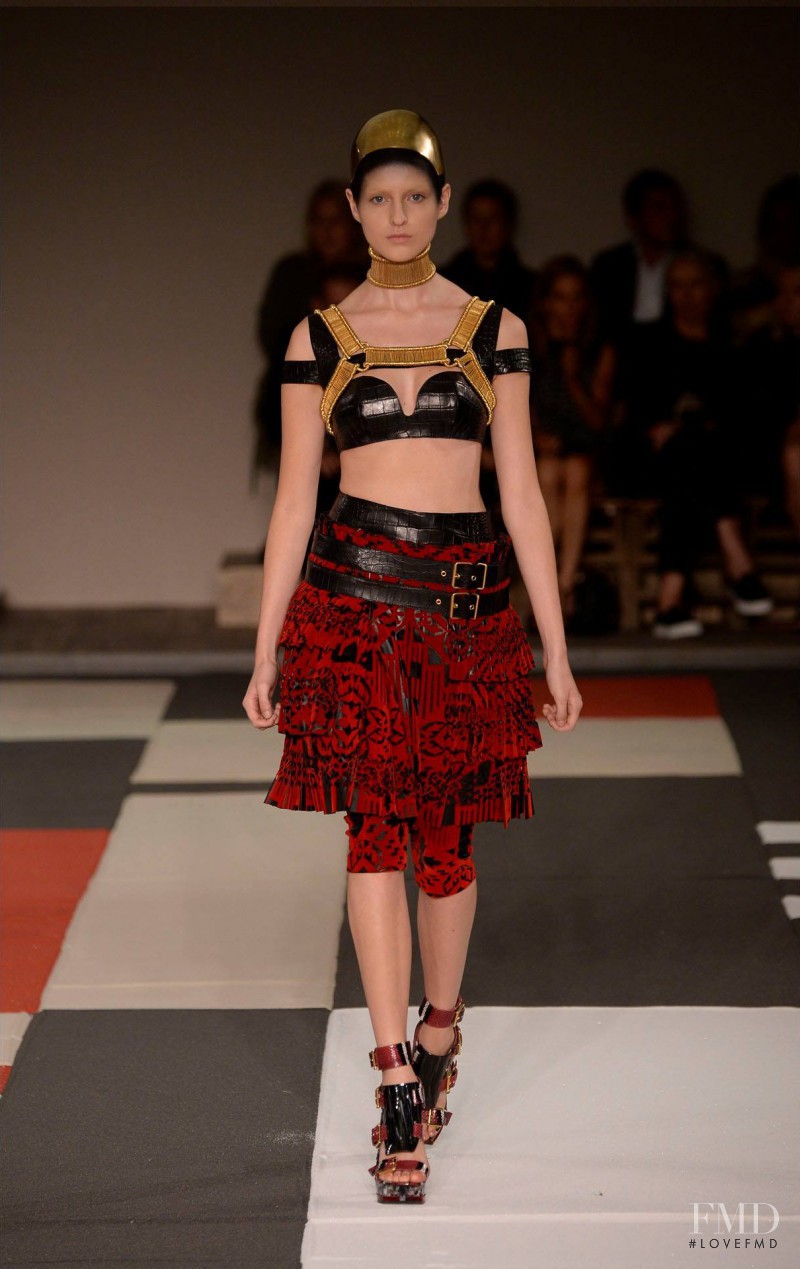 Georgia Taylor featured in  the Alexander McQueen fashion show for Spring/Summer 2014