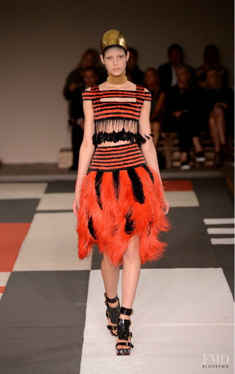 Esther Heesch featured in  the Alexander McQueen fashion show for Spring/Summer 2014