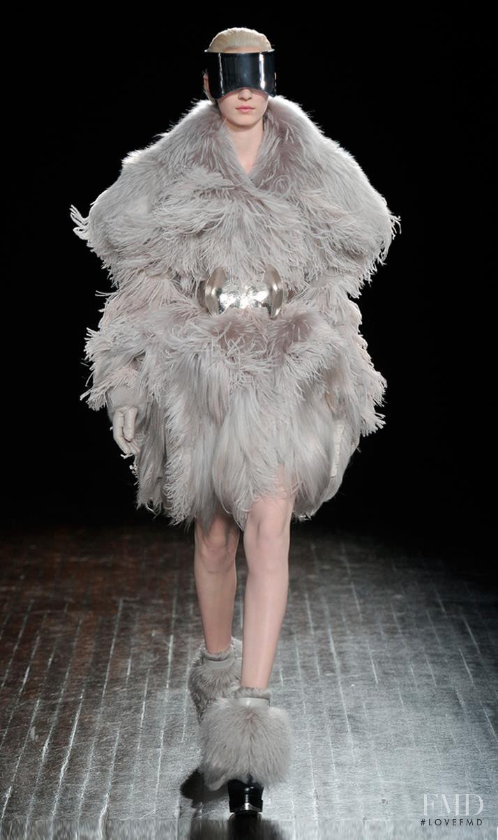 Julia Nobis featured in  the Alexander McQueen fashion show for Autumn/Winter 2012