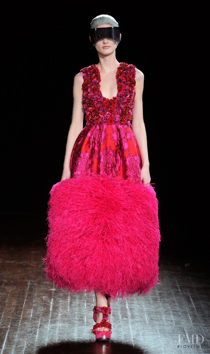Patricia van der Vliet featured in  the Alexander McQueen fashion show for Autumn/Winter 2012