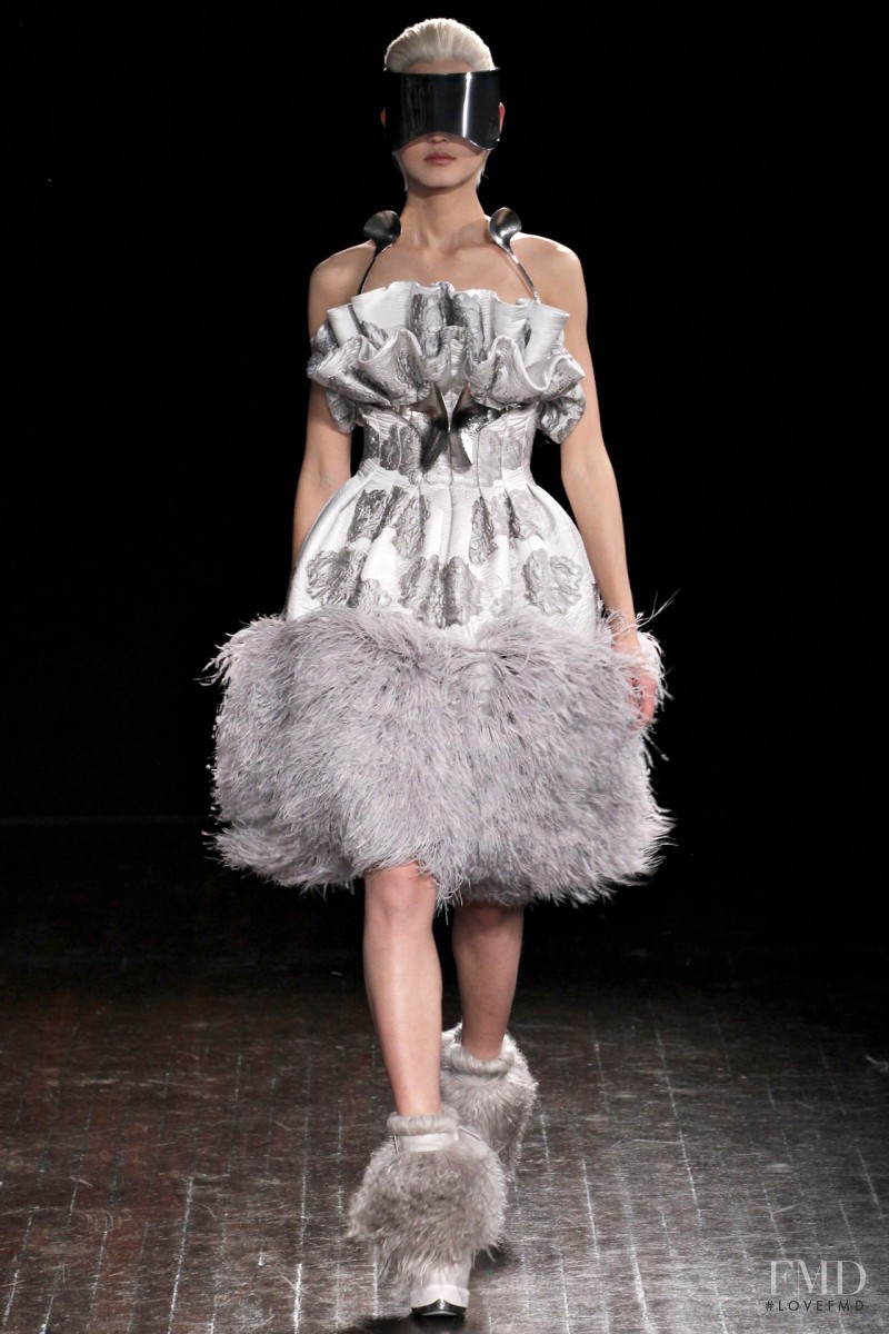 Lina Zhang featured in  the Alexander McQueen fashion show for Autumn/Winter 2012