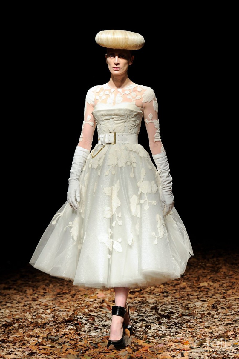 Kristen McMenamy featured in  the McQ Alexander McQueen fashion show for Autumn/Winter 2012
