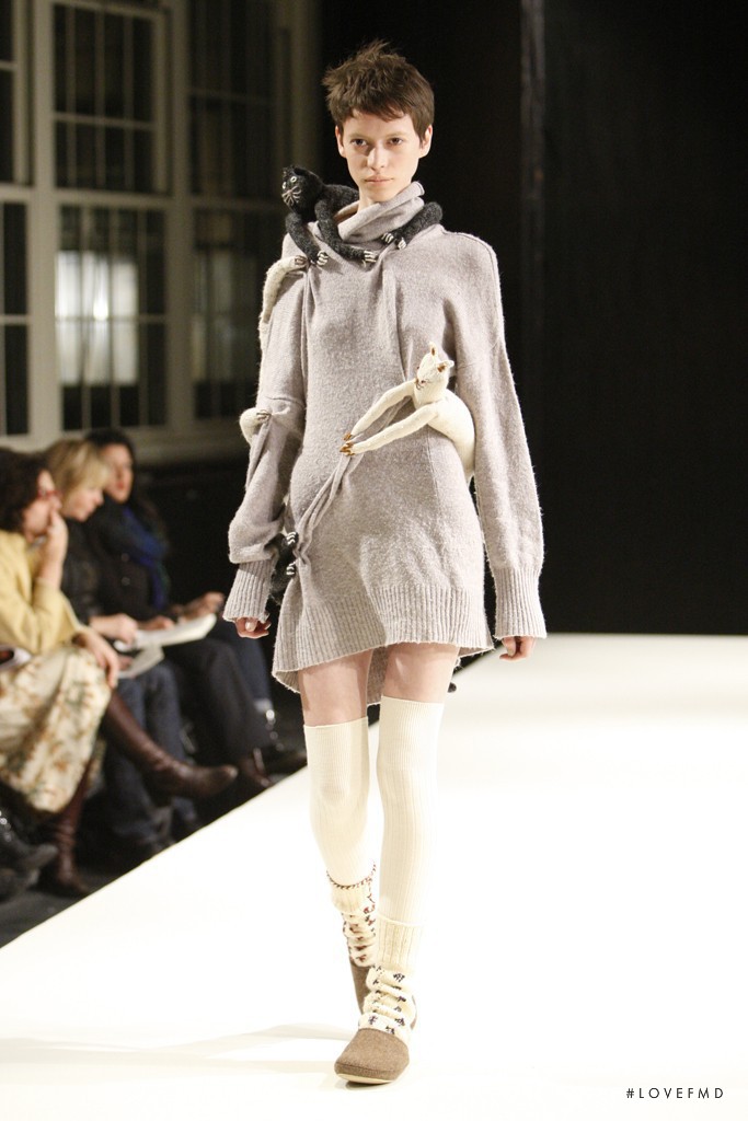 Amanda de Oliveira Queiroz featured in  the Miguel Adrover fashion show for Autumn/Winter 2012