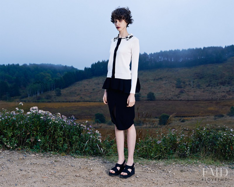 Amanda de Oliveira Queiroz featured in  the Mame Kurogouchi lookbook for Spring/Summer 2014