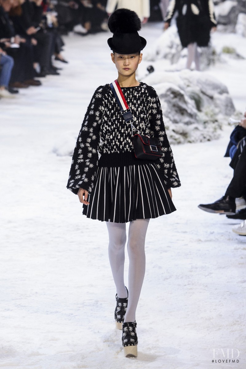 Wangy Xinyu featured in  the Moncler Gamme Rouge fashion show for Autumn/Winter 2016