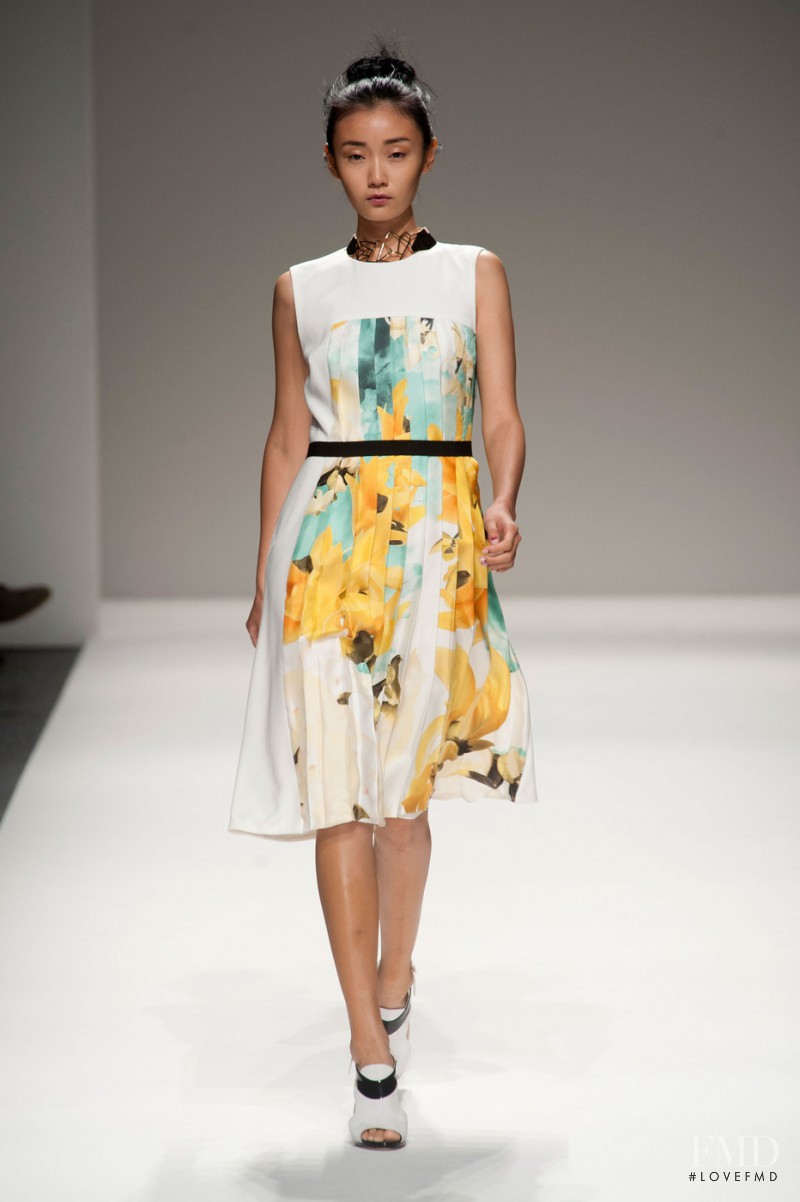 Yi Fei Li featured in  the Bibhu Mohapatra fashion show for Spring/Summer 2014