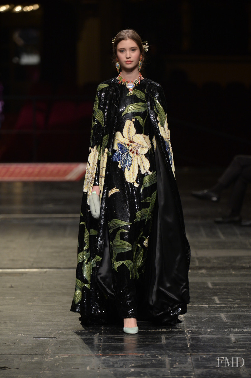 Victoria Kosenkova featured in  the Dolce & Gabbana Alta Moda fashion show for Spring/Summer 2016