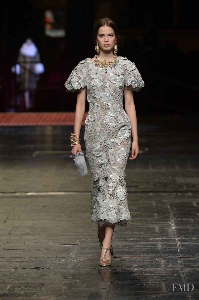 Sara Witt featured in  the Dolce & Gabbana Alta Moda fashion show for Spring/Summer 2016