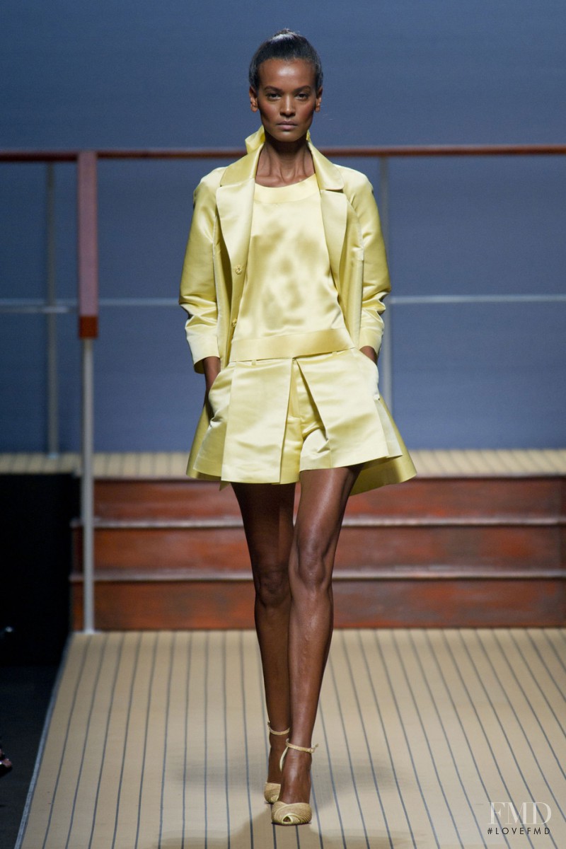 Liya Kebede featured in  the Ermanno Scervino fashion show for Spring/Summer 2014