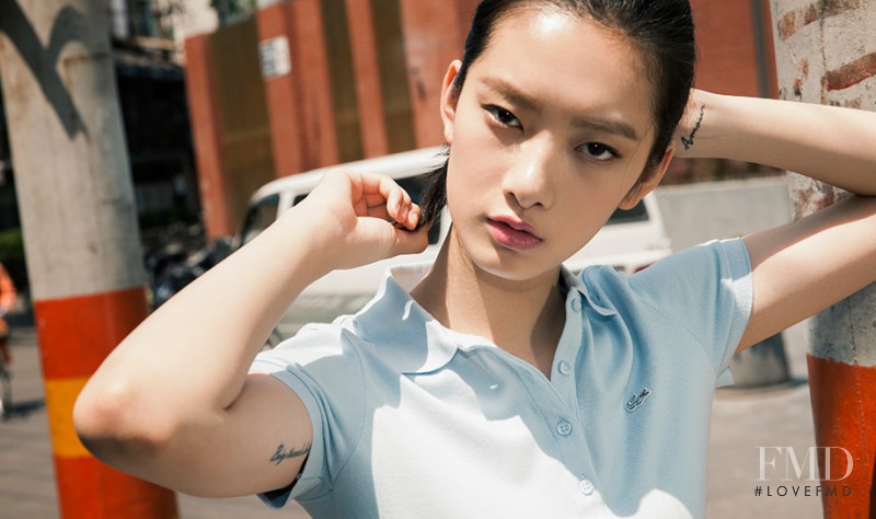 Cici Xiang Yejing featured in  the Lacoste My Polo lookbook for Summer 2015
