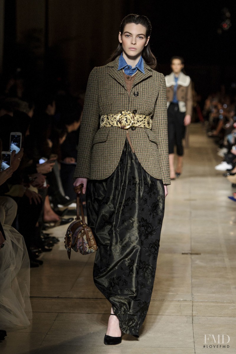 Vittoria Ceretti featured in  the Miu Miu fashion show for Autumn/Winter 2016