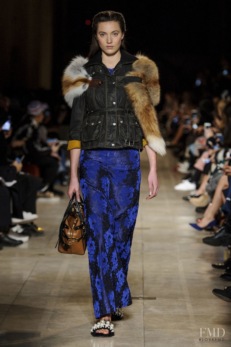 Matilda Lowther featured in  the Miu Miu fashion show for Autumn/Winter 2016