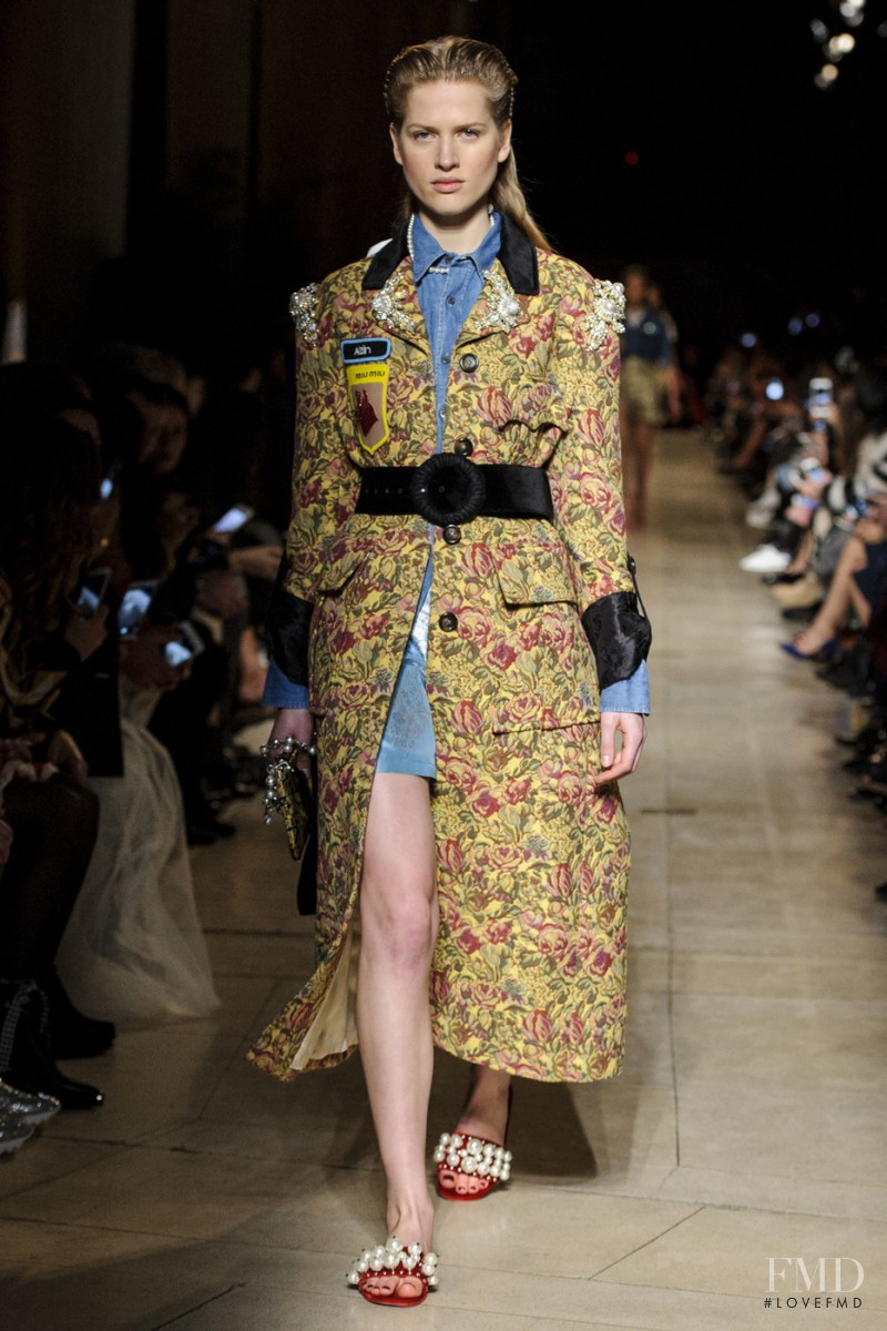 Laura Julie Schwab Holm featured in  the Miu Miu fashion show for Autumn/Winter 2016