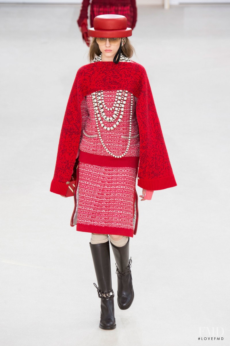 Lia Pavlova featured in  the Chanel fashion show for Autumn/Winter 2016