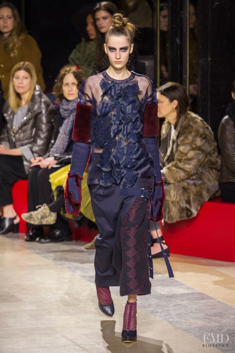 Yana Van Ginneken featured in  the Sacai fashion show for Autumn/Winter 2016