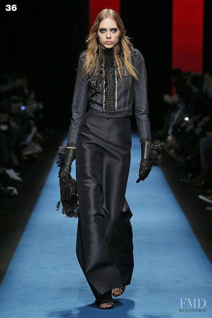 Odette Pavlova featured in  the DSquared2 fashion show for Autumn/Winter 2016