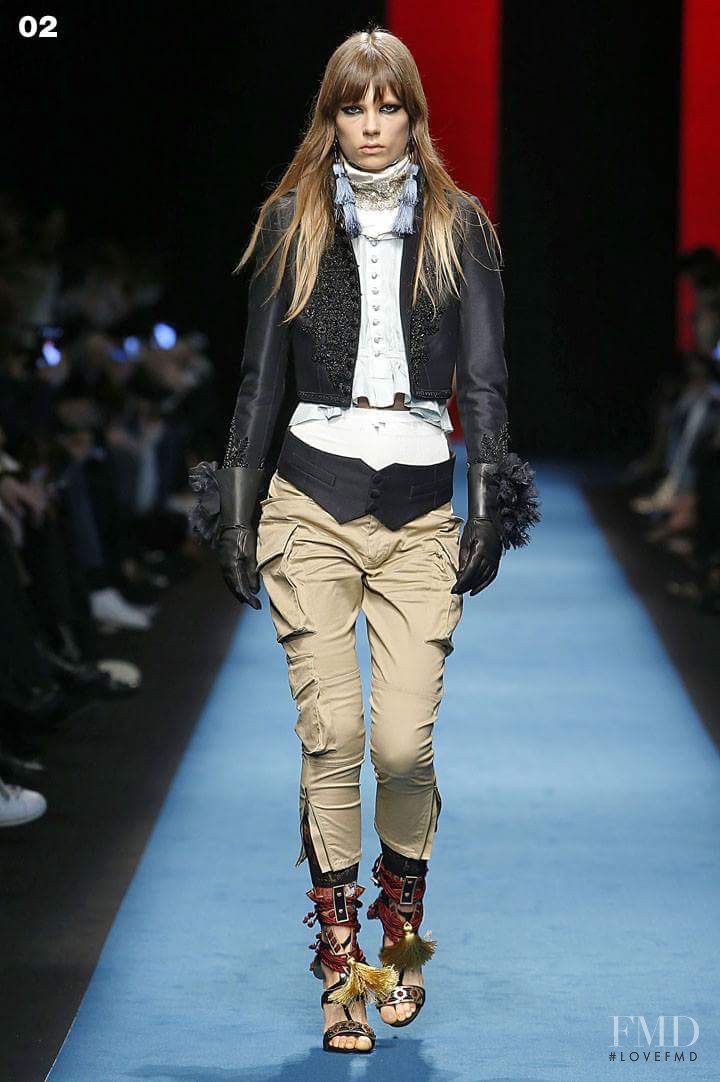 Caroline Brasch Nielsen featured in  the DSquared2 fashion show for Autumn/Winter 2016