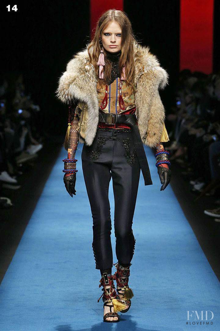 Anna Mila Guyenz featured in  the DSquared2 fashion show for Autumn/Winter 2016