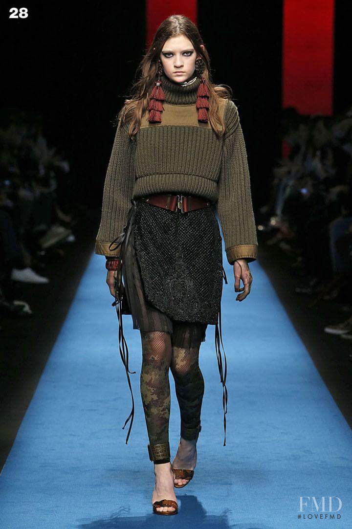 Yuliia Ratner featured in  the DSquared2 fashion show for Autumn/Winter 2016