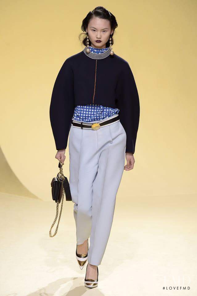 Cong He featured in  the Marni fashion show for Autumn/Winter 2016