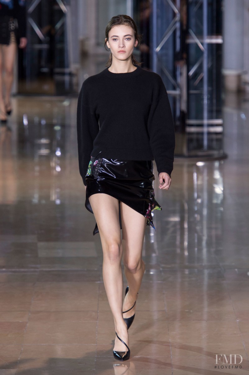 Greta Varlese featured in  the Anthony Vaccarello fashion show for Autumn/Winter 2016