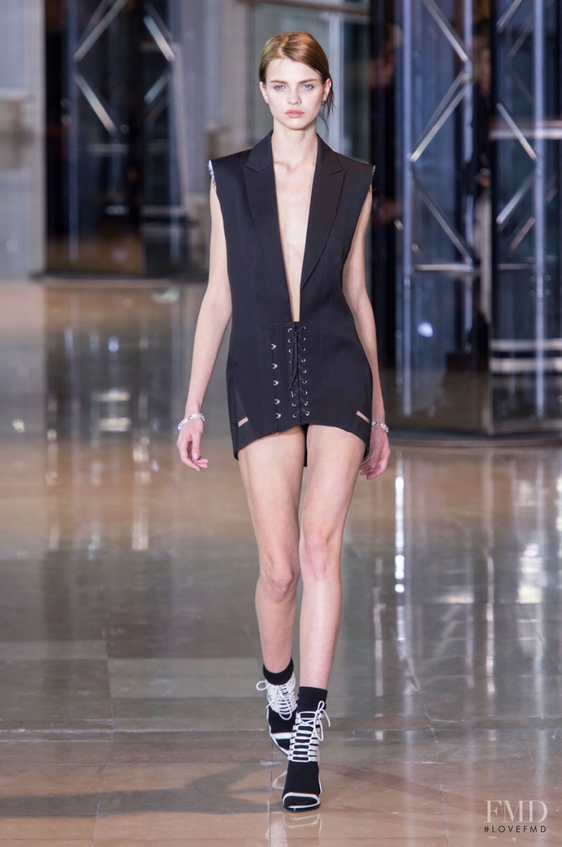 Dasha Khlystun featured in  the Anthony Vaccarello fashion show for Autumn/Winter 2016