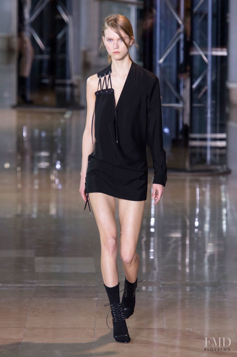 Julie Hoomans featured in  the Anthony Vaccarello fashion show for Autumn/Winter 2016