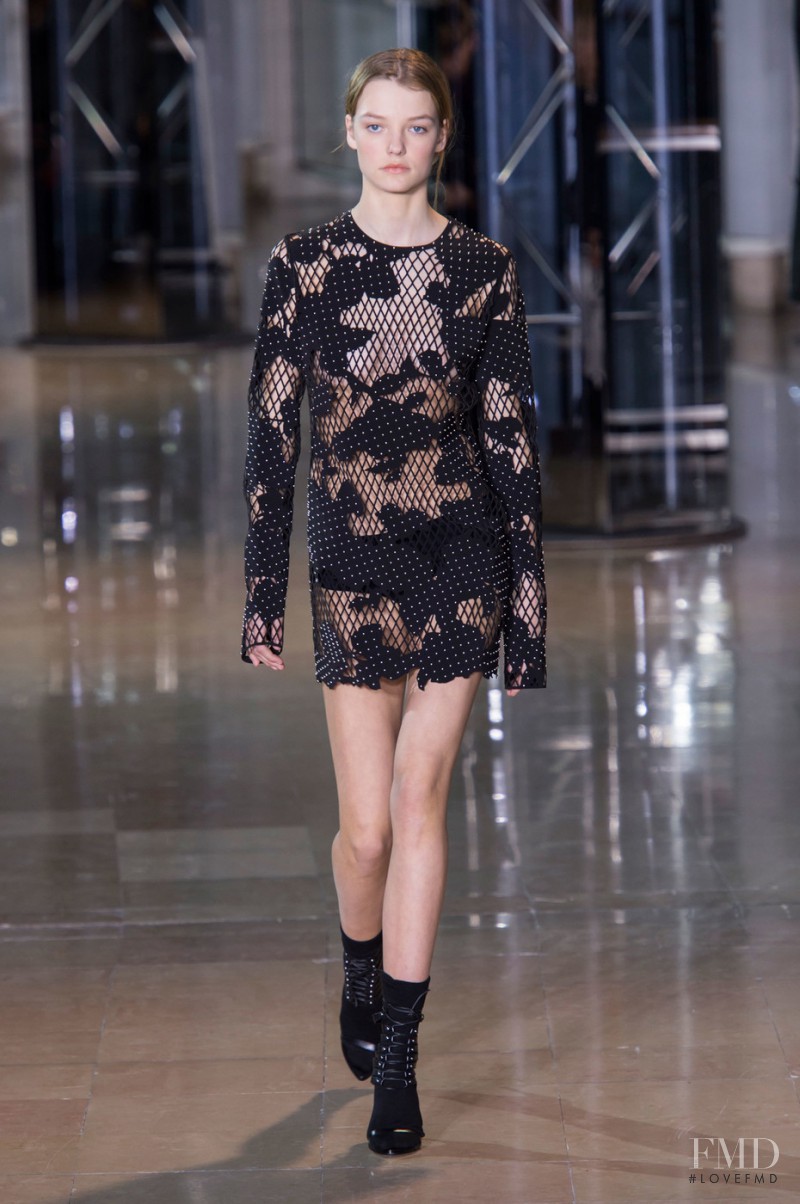 Roos Abels featured in  the Anthony Vaccarello fashion show for Autumn/Winter 2016