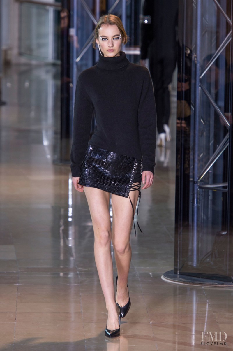 Maartje Verhoef featured in  the Anthony Vaccarello fashion show for Autumn/Winter 2016