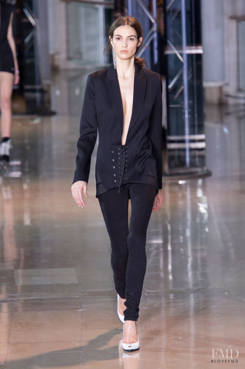 Camille Hurel featured in  the Anthony Vaccarello fashion show for Autumn/Winter 2016