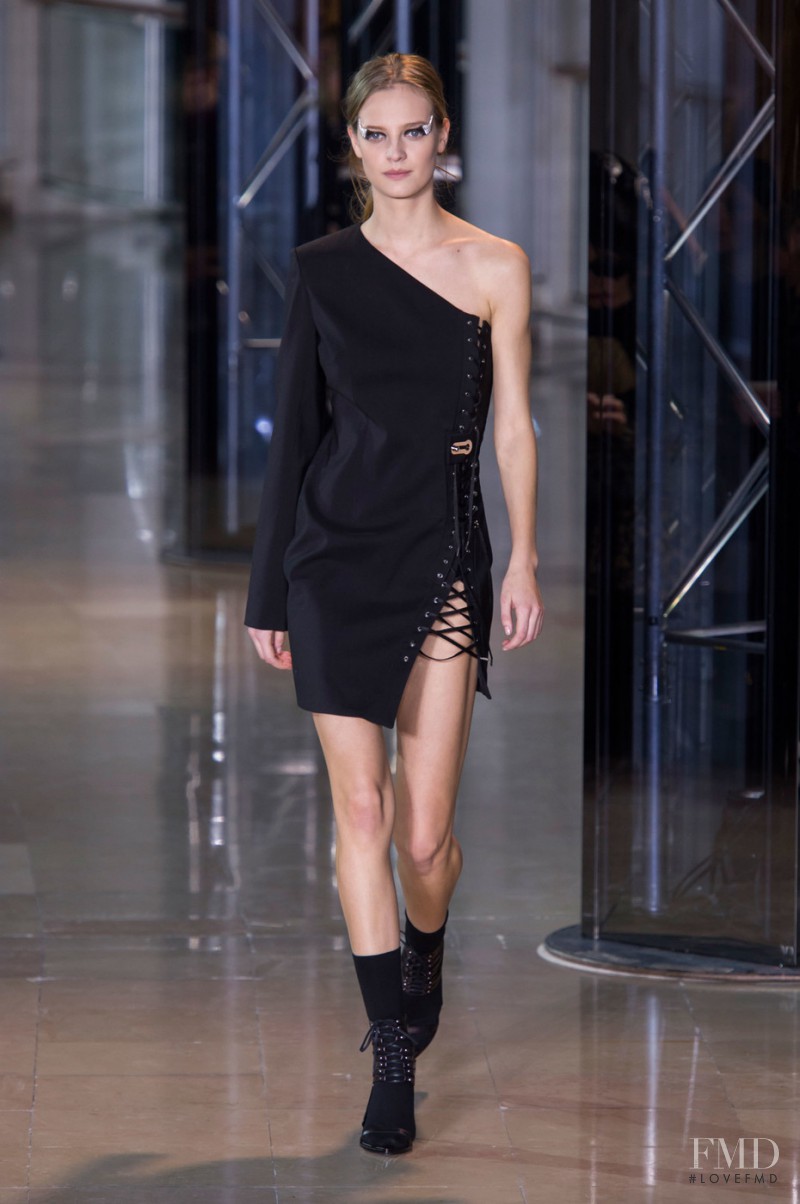 Ine Neefs featured in  the Anthony Vaccarello fashion show for Autumn/Winter 2016