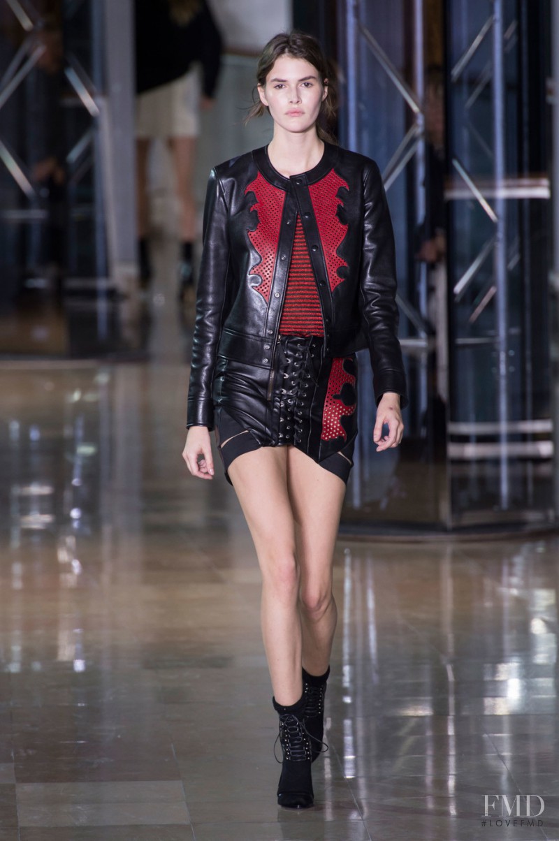 Vanessa Moody featured in  the Anthony Vaccarello fashion show for Autumn/Winter 2016