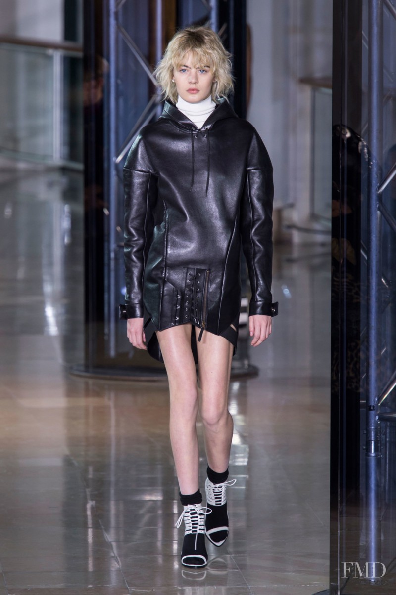 Celine Bouly featured in  the Anthony Vaccarello fashion show for Autumn/Winter 2016
