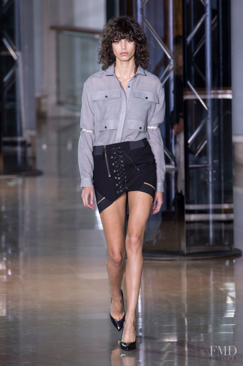 Mica Arganaraz featured in  the Anthony Vaccarello fashion show for Autumn/Winter 2016