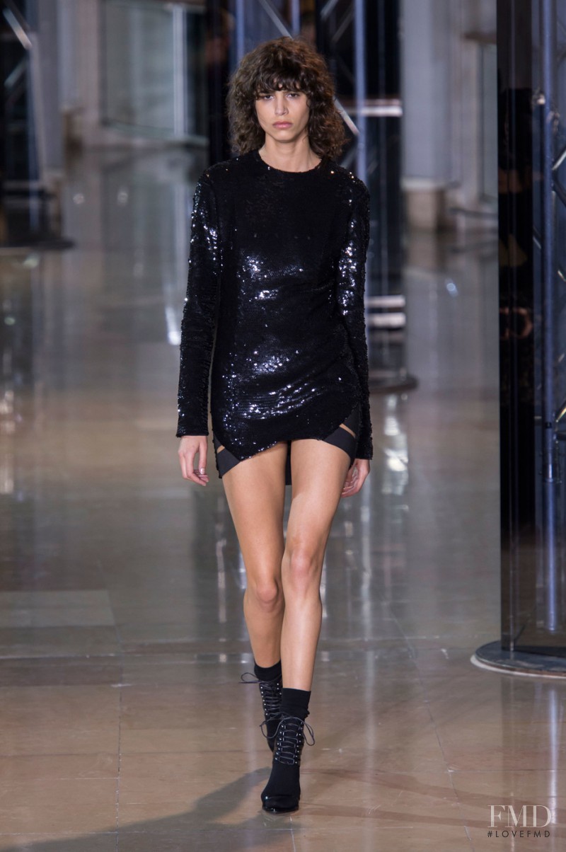 Mica Arganaraz featured in  the Anthony Vaccarello fashion show for Autumn/Winter 2016