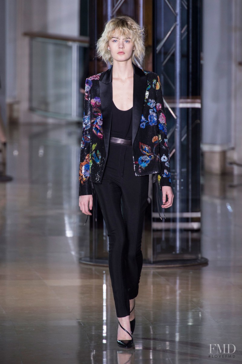 Celine Bouly featured in  the Anthony Vaccarello fashion show for Autumn/Winter 2016