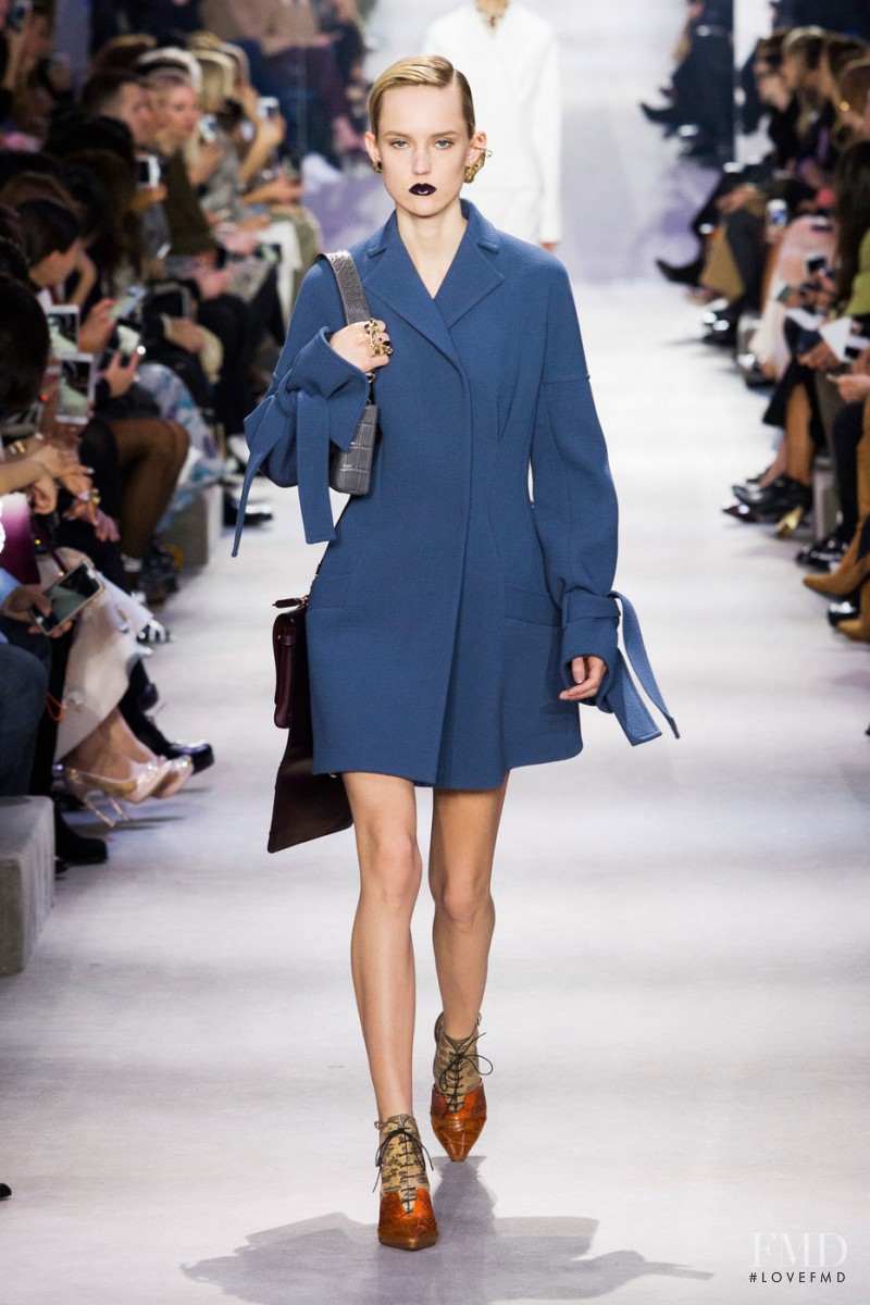 Harleth Kuusik featured in  the Christian Dior fashion show for Autumn/Winter 2016