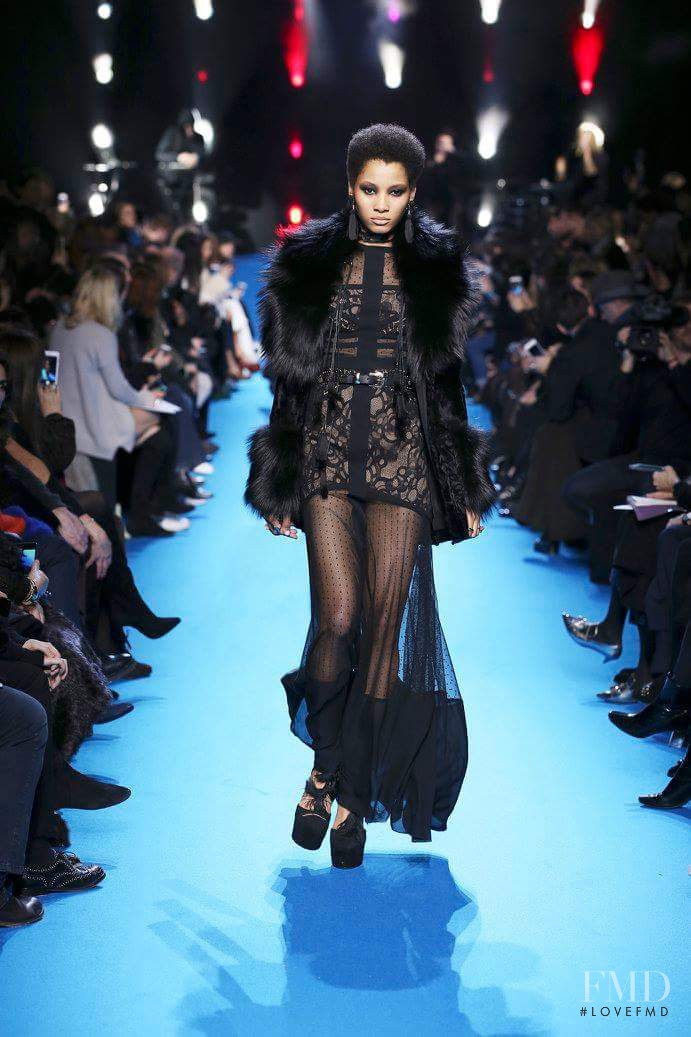Lineisy Montero featured in  the Elie Saab fashion show for Autumn/Winter 2016