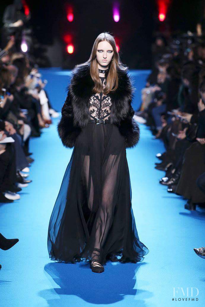 Liza Ostanina featured in  the Elie Saab fashion show for Autumn/Winter 2016