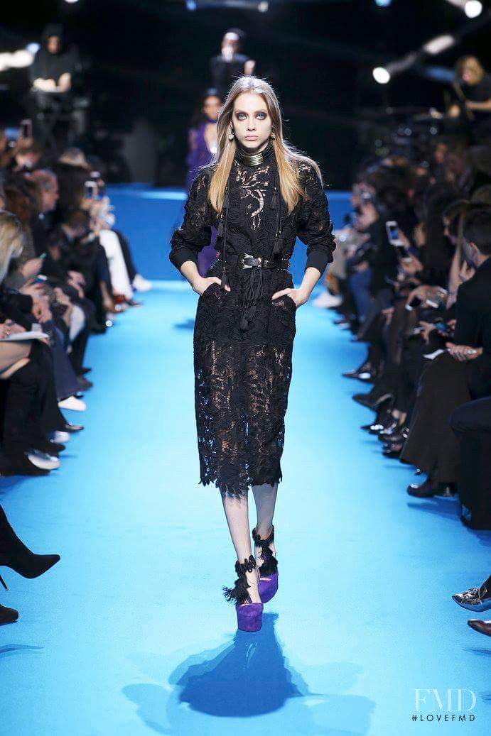 Odette Pavlova featured in  the Elie Saab fashion show for Autumn/Winter 2016