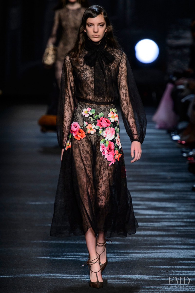 Caroline Reagan featured in  the Blumarine fashion show for Autumn/Winter 2016