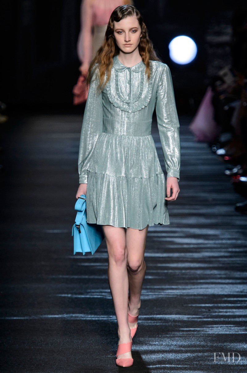 Emma Harris featured in  the Blumarine fashion show for Autumn/Winter 2016