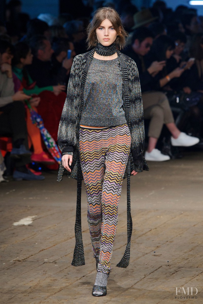 Valery Kaufman featured in  the Missoni fashion show for Autumn/Winter 2016