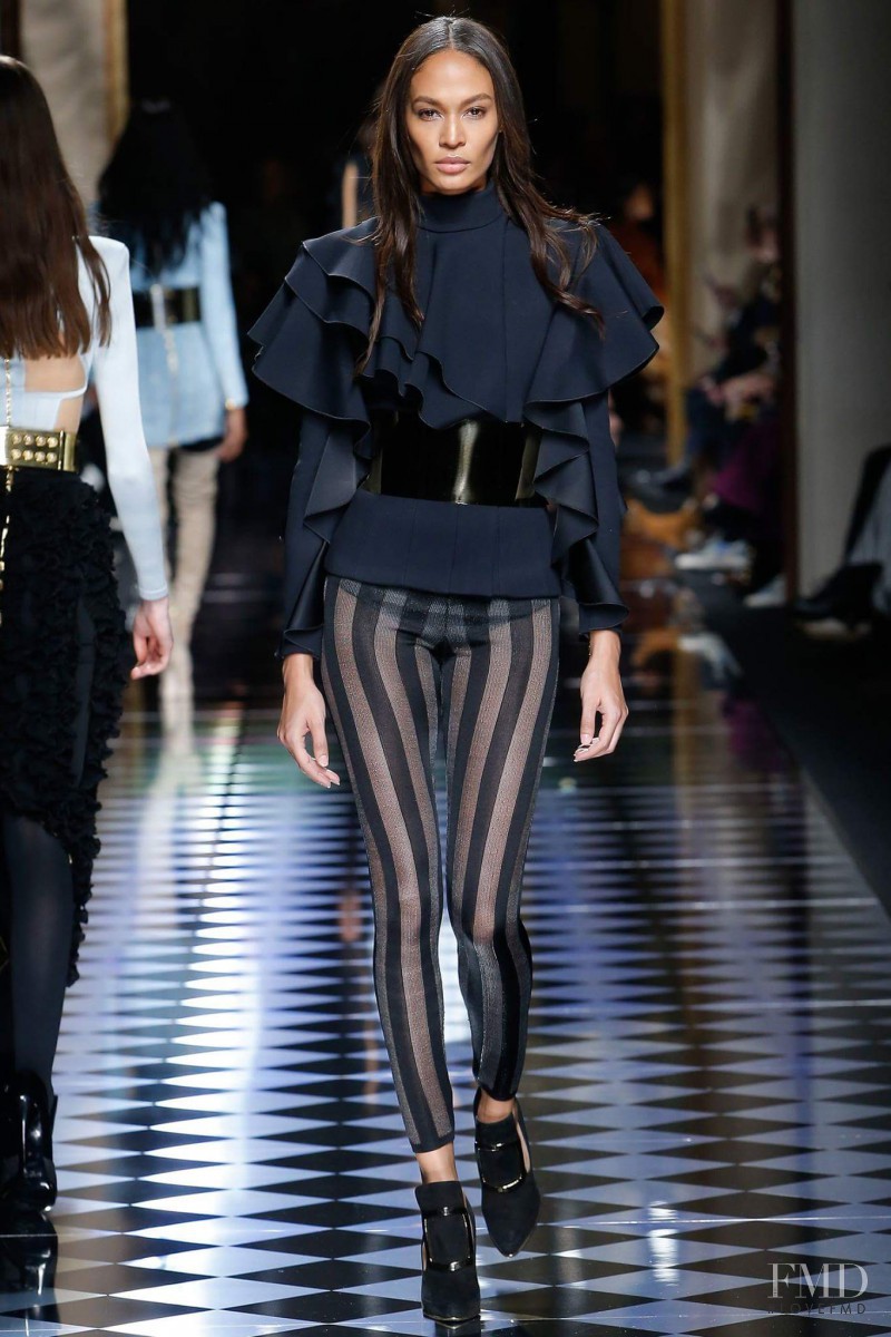 Joan Smalls featured in  the Balmain fashion show for Autumn/Winter 2016