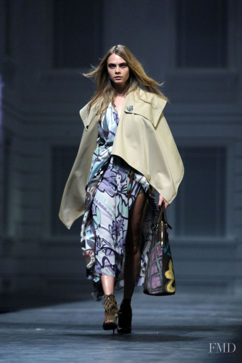 Cara Delevingne featured in  the Burberry Prorsum fashion show for Spring/Summer 2014