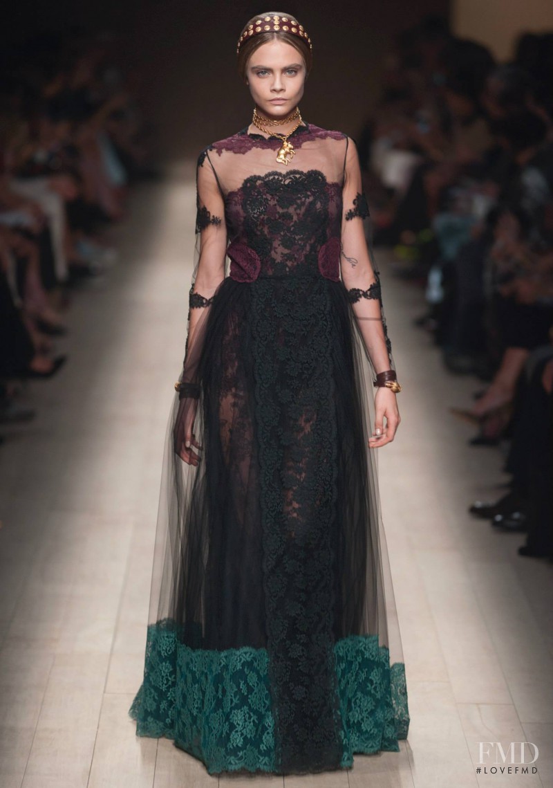 Cara Delevingne featured in  the Valentino fashion show for Spring/Summer 2014