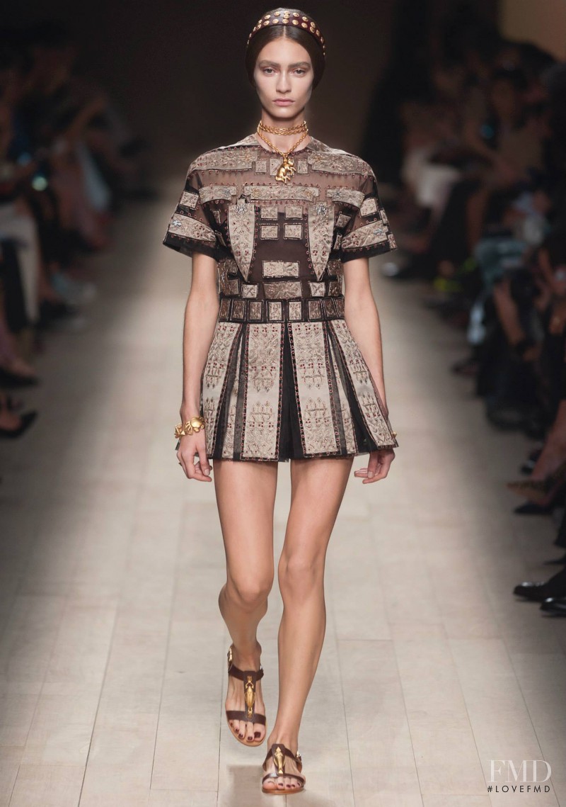 Marine Deleeuw featured in  the Valentino fashion show for Spring/Summer 2014
