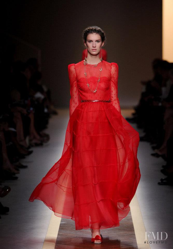 Marte Mei van Haaster featured in  the Valentino fashion show for Spring/Summer 2012